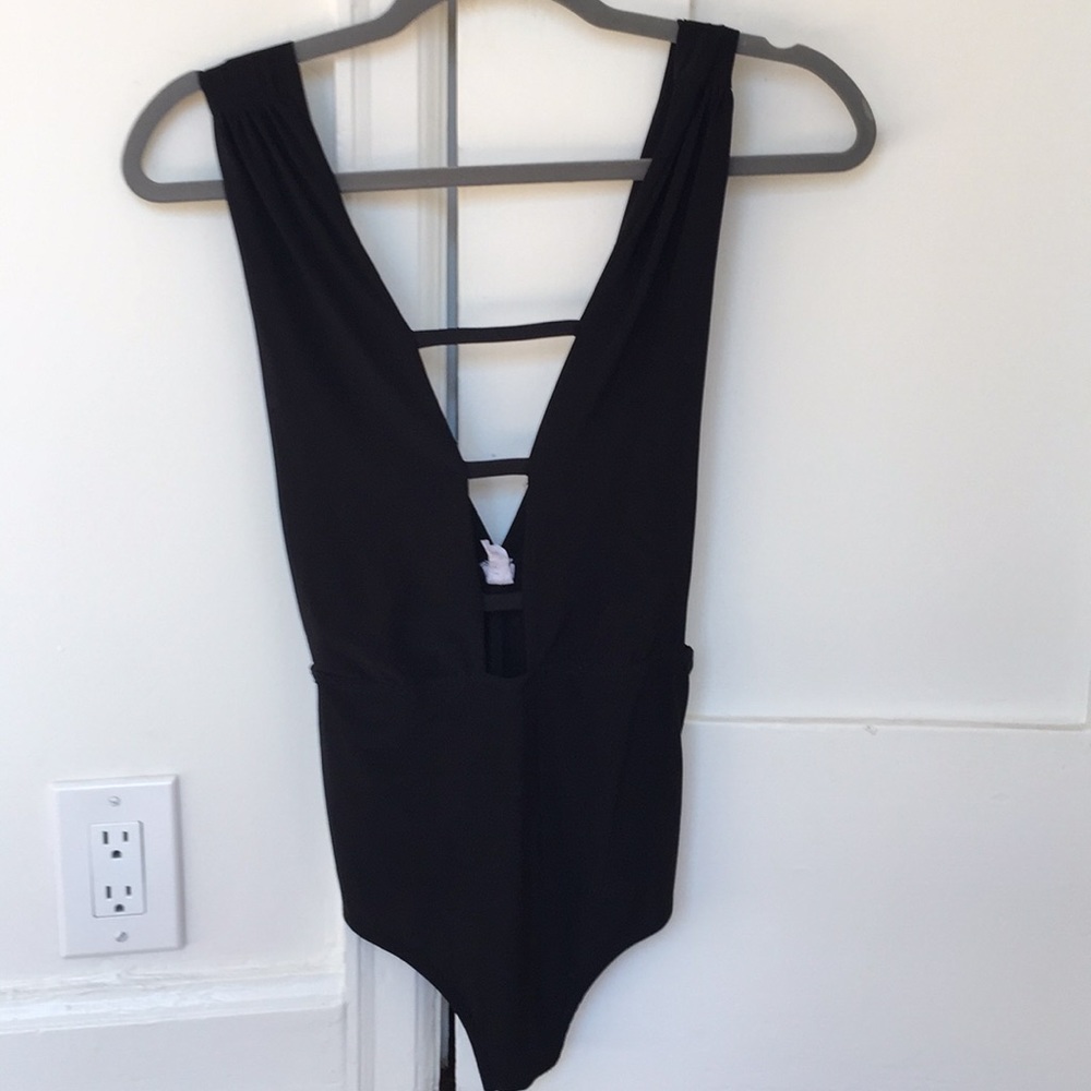 Black Low Cut, Cut Out Bodysuit